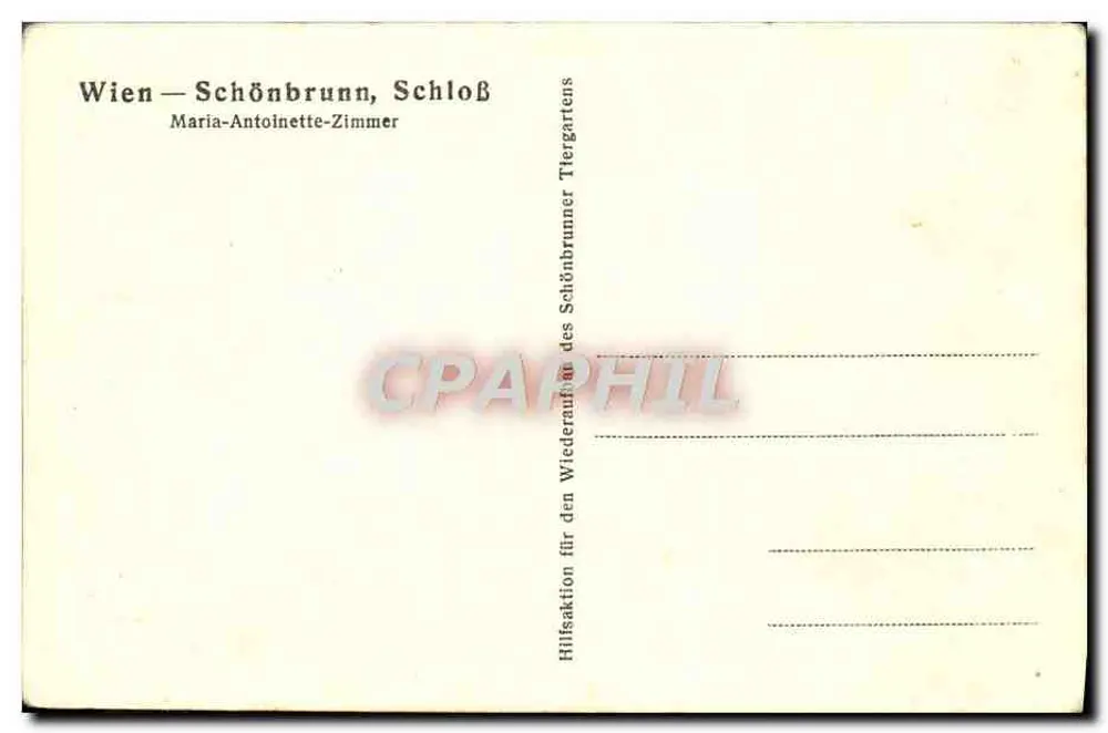 Wien — Schönbrunn, Schloss — Maria-Antoinette-Parkzimmer - Rückseite