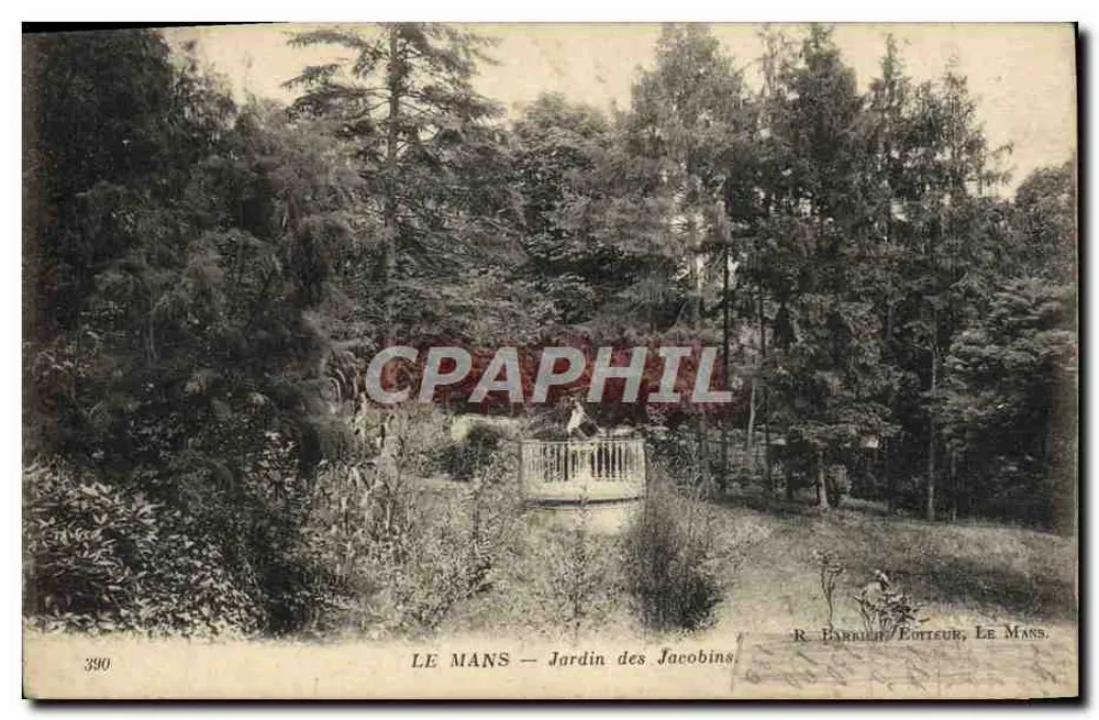 LE MANS — Tuin der Jacobijnen — R. Barrière, Uitgever, Le Mans. - Voorkant