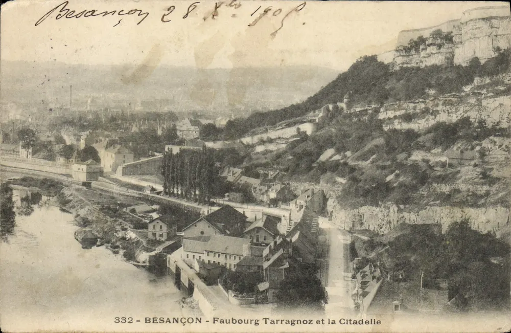 Besançon - Faubourg Tarragnoz et la Citadelle — éditeur IMPRIMÉ SUR LA CARTE n° 332 - Vorderseite
