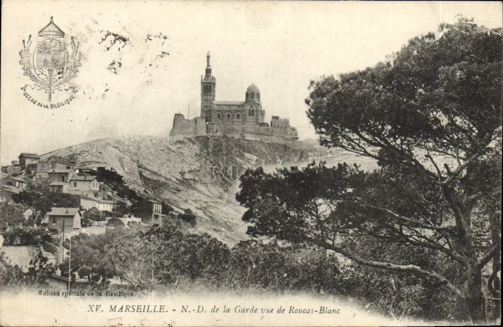 Marseille - N.-D. de la Garde Blick von Roucas-Blanc — Sonderausgabe der Basilika - Vorderseite