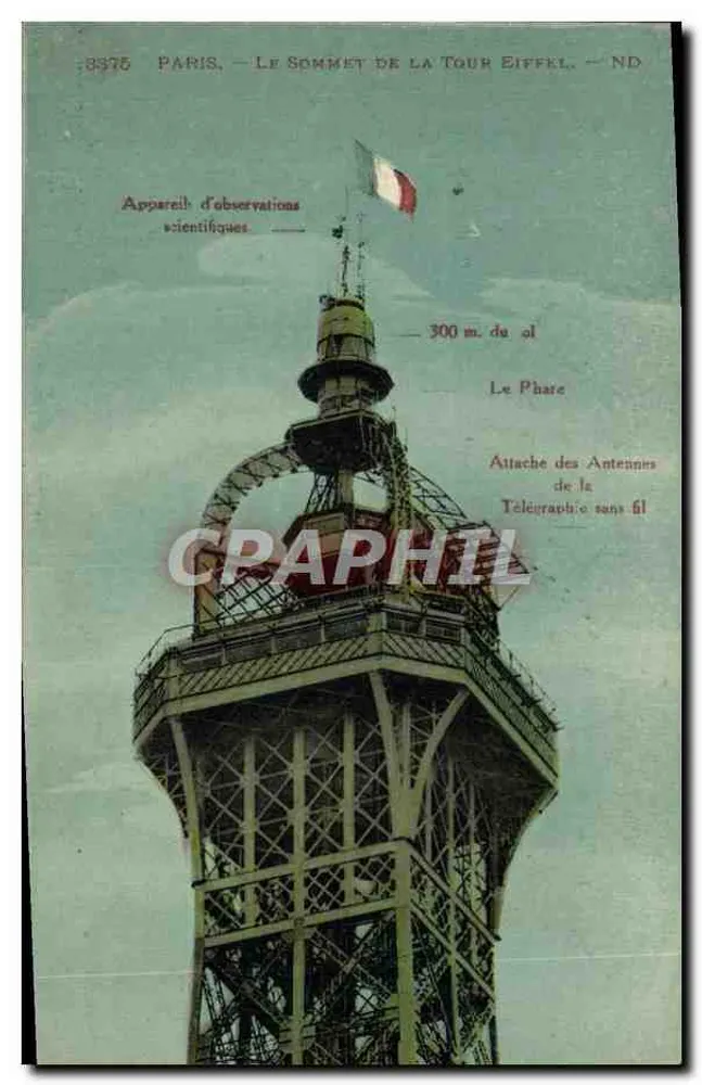 Paris — O topo da Torre Eiffel — ND - Frente