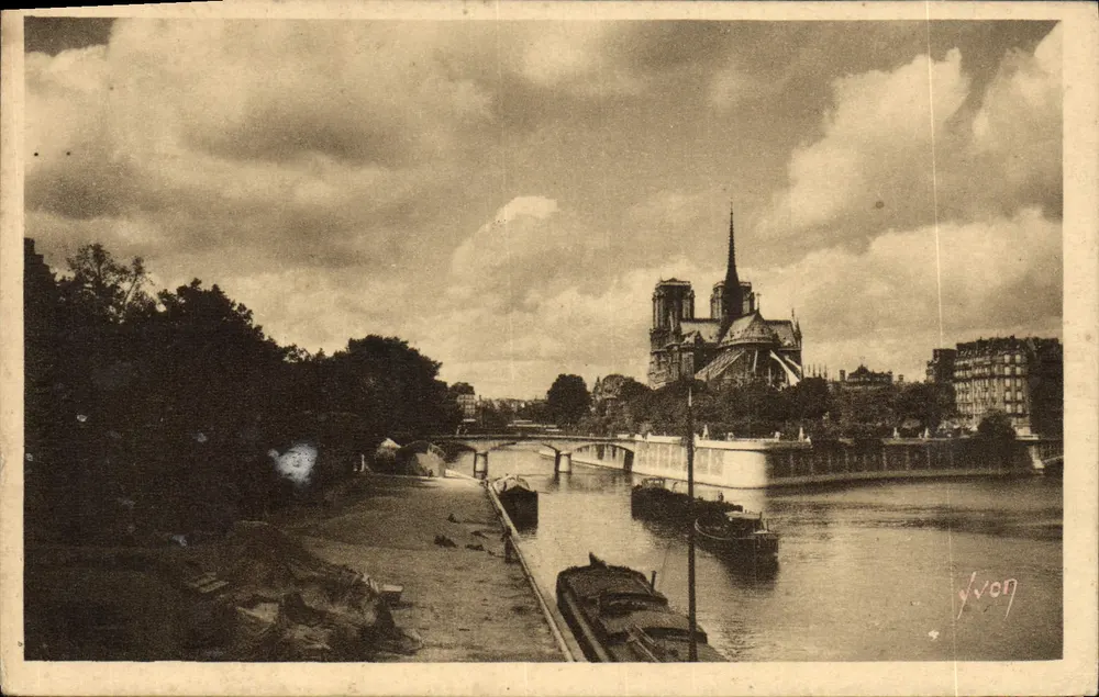 Notre-Dame de Paris — widok z Seiny — Éditions d'Art YVON - Awers