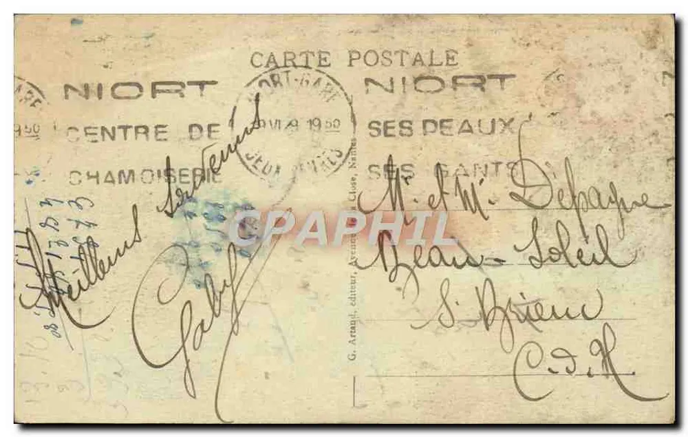 Niort - L'Hotel de Ville — G. Arapd, editore - Verso