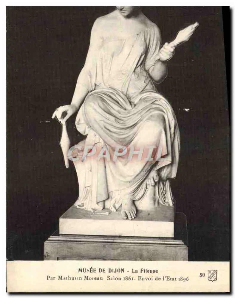 Museum Dijon - Die Spinnerei — Von Mathurin Moreau, Salon 1861, Envoi des Staates 1896 - Vorderseite