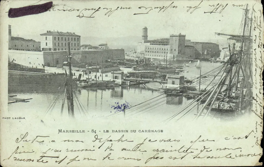 Marseille - 84 - Le Bassin du Carénage — éditeur Phot. Lacour - Vorderseite