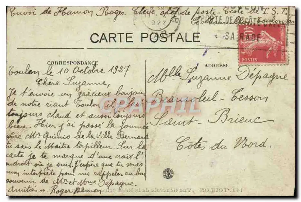 Toulon — Allgemeine Ansicht der Bucht von Balaguier — B. C. n°143 - Rückseite