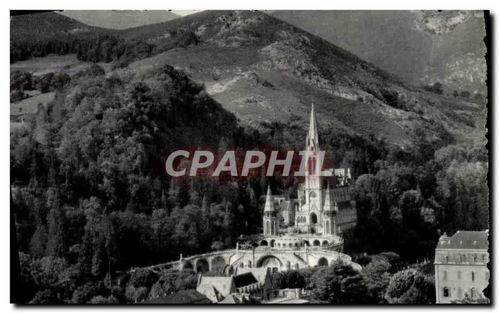 A Basílica, vista aérea — Lourdes — Edição Postal - Frente