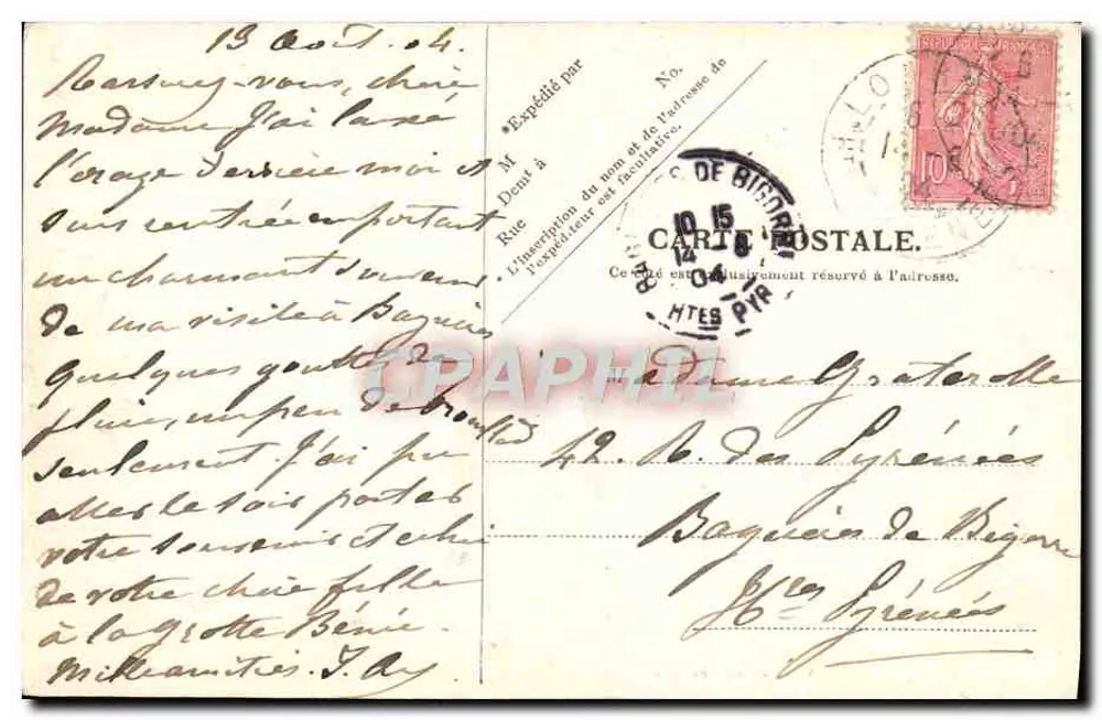 Lourdes — A Basílica & o Gave — V. P. Paris. No. 29. - Verso