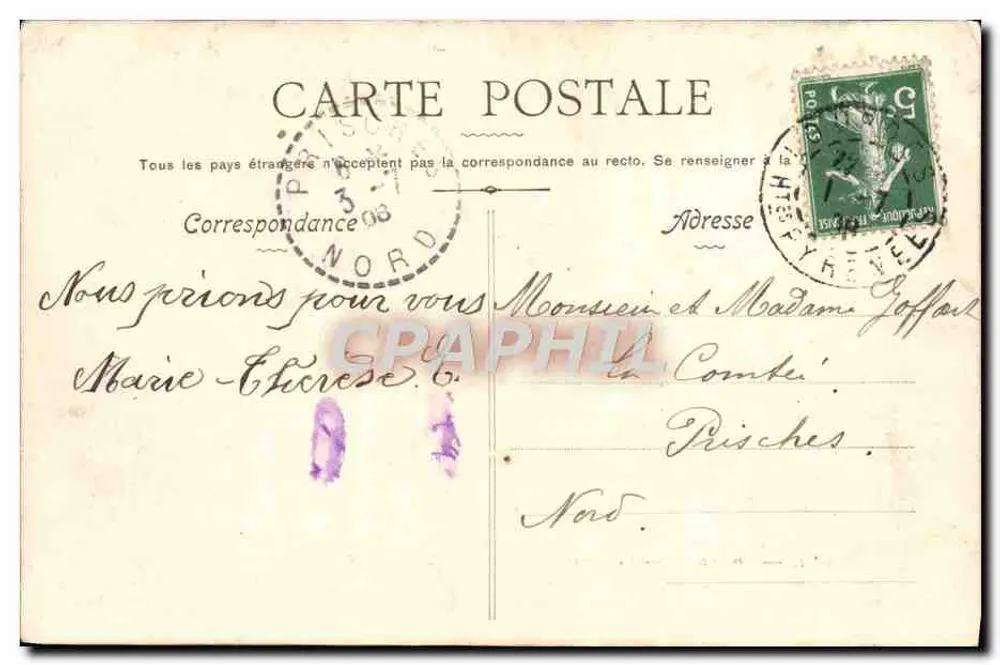 Lourdes — A Gruta — Editor Clat, N° 7 - Verso