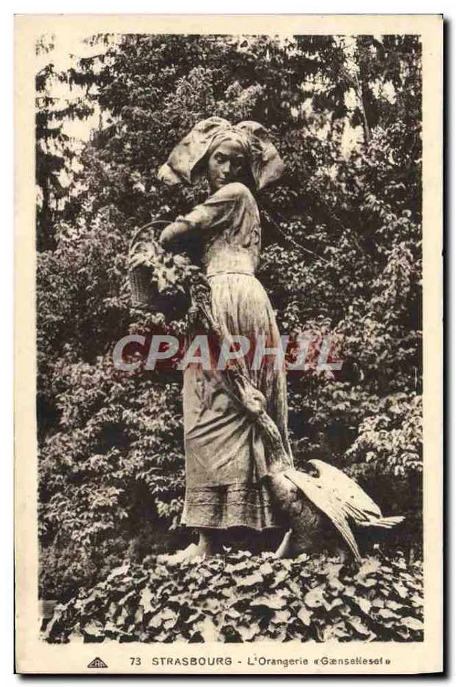 Estrasburgo - A Orangerie « Gensatiesat » — estátua de uma mulher colhendo frutas, editor Edição especial das Grandes Galerias, n°73 - Frente