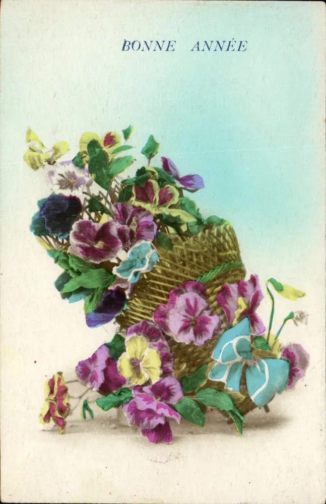 Blumenbouquet — Frohe Neujahr — Französische Herstellung - Vorderseite