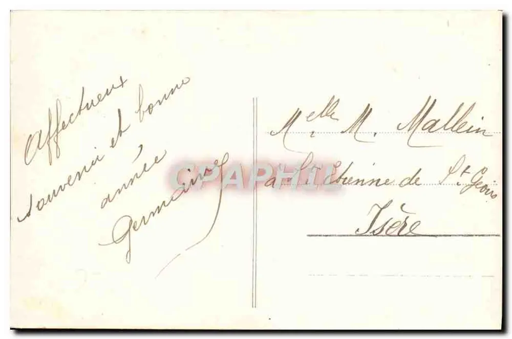 Lächelnde junge Frau — Jahresgrußkarte 'Bonne Année' — Fournite, 1903 - Rückseite