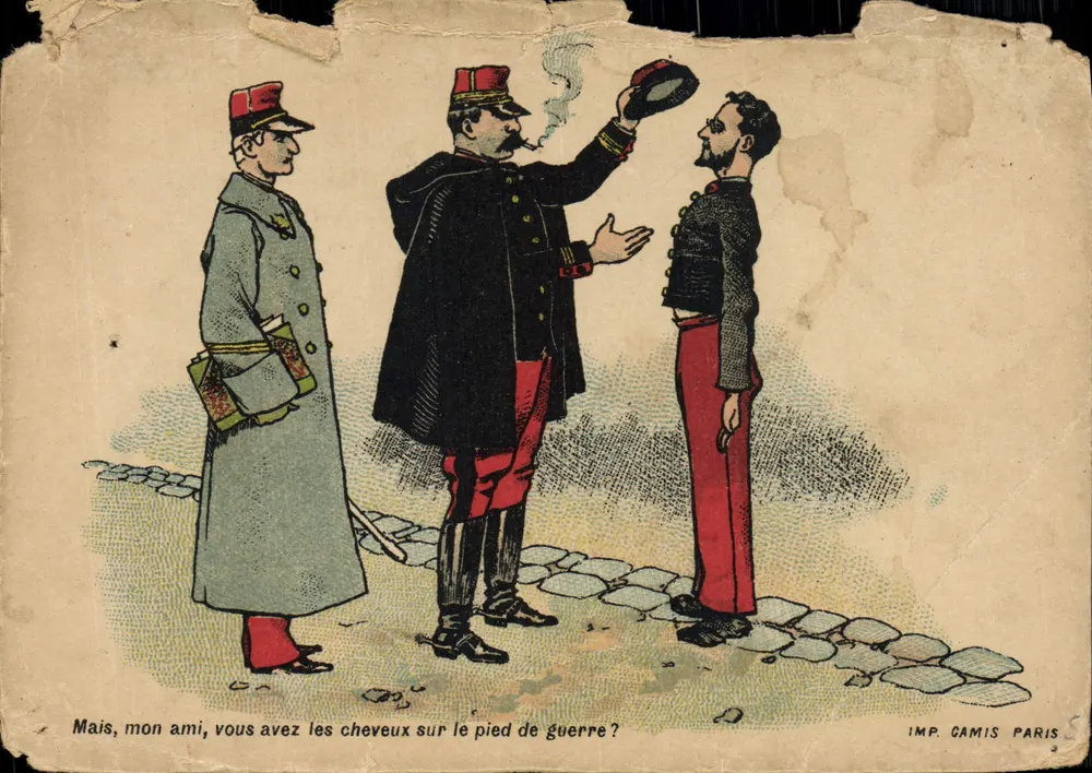 Trois soldats en scène humoristique — IMP. CAMIS PARIS - Vorderseite