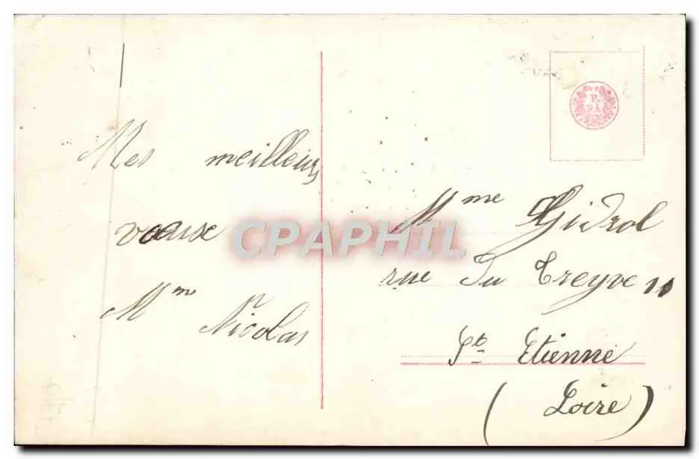 Frau in einem Kariertkleid mit Rosenstrauß — Frohe Geburtstage — Verlag EB, n° 208/4 - Rückseite