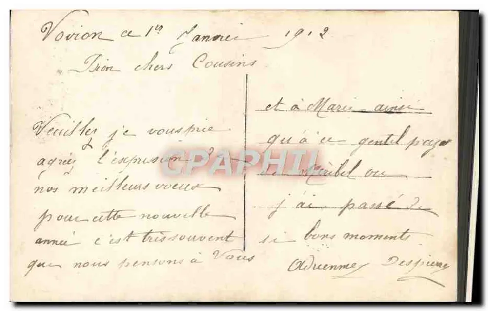 Criança com cesta de flores — Boa Ano — Veloube n° 770 - Verso