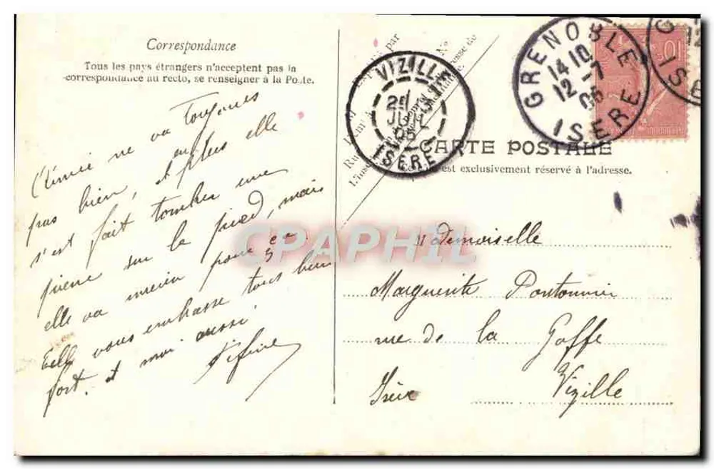 Frau in blauer Robe, die Rosen duftet — L'Éveil des Roses — J. D. Marseille - Rückseite