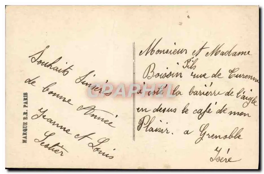 Lächelnde junge Frau — Frohes Neues Jahr — Marke E.R. Paris Nr. 7189 - Rückseite