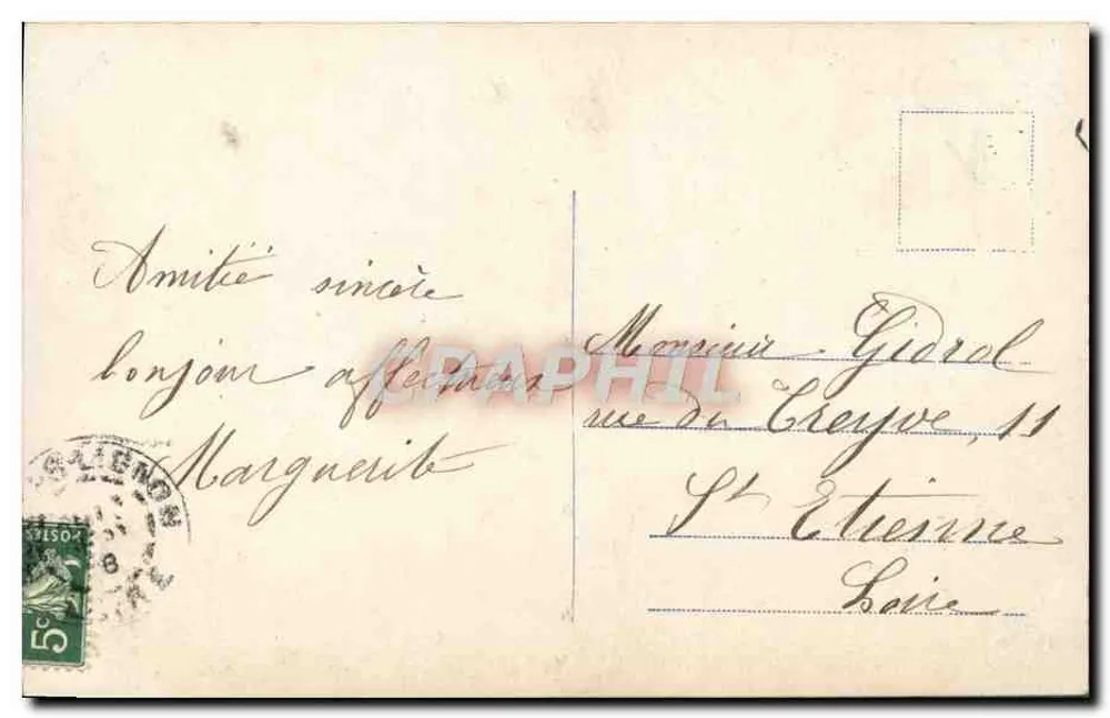 Junge Frau in einem farbenfrohen Kleid mit einem Blumenkorb — Verlag D.G. Nr. 352/7 - Rückseite