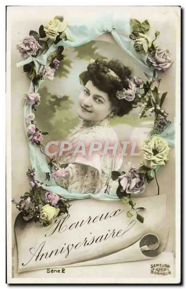 Lächelnde Frau — Geburtstag — Semeuse Bonneur, Serie 2 - Vorderseite