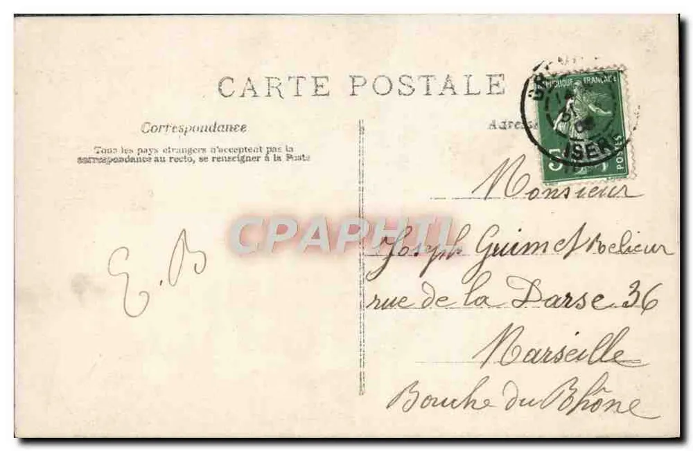Junge Frau in rosa Kleid mit Fischkorb und Blumen — A.N. PARIS, Nr. 690 - Rückseite