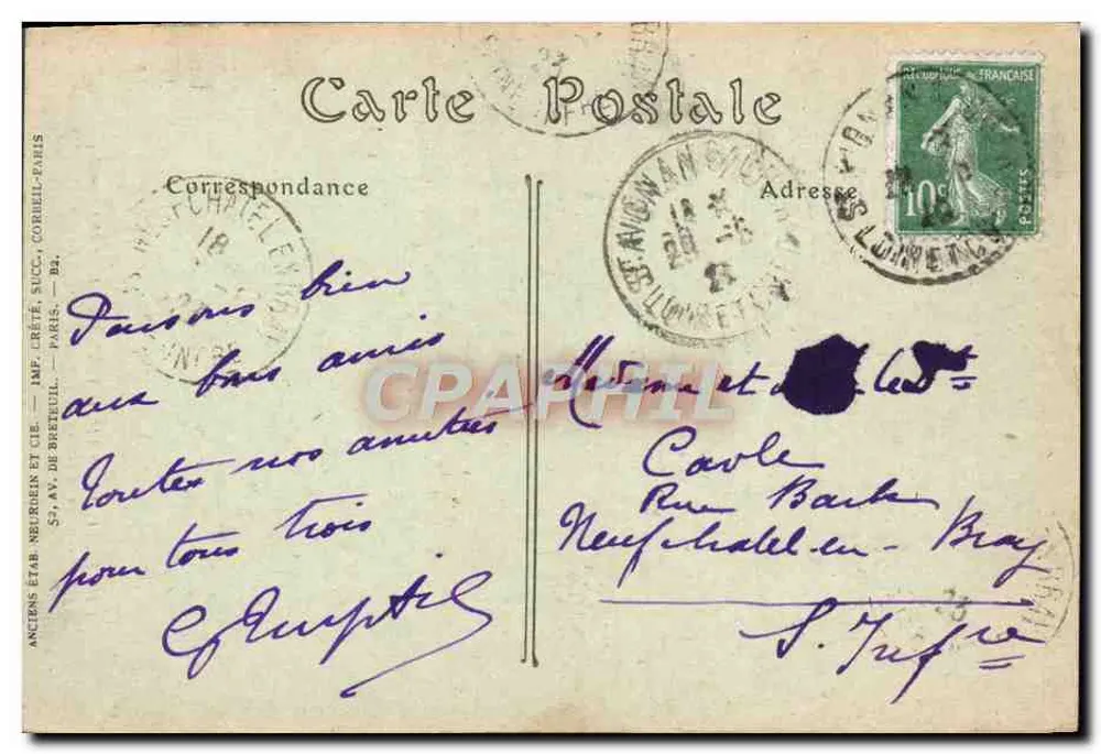 Castelo de Saint-Aignan — A Escada de Honra — NDHOT, n°236 - Verso