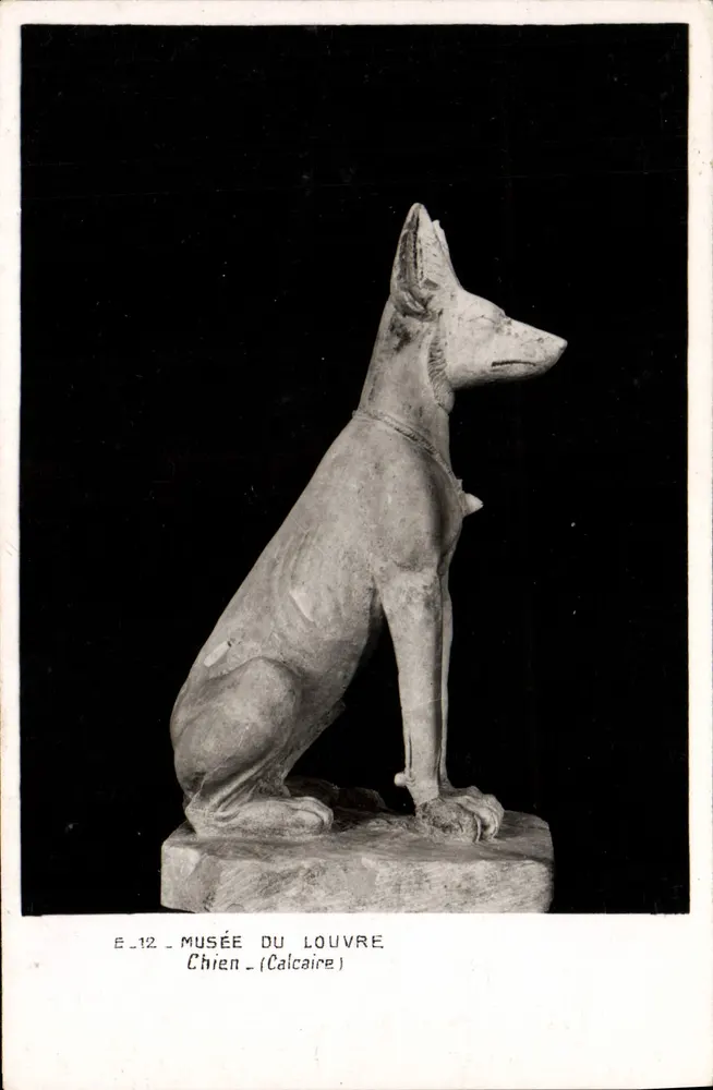 Cachorro em calcário — Museu do Louvre — Éditions des Musées Nationaux - Frente