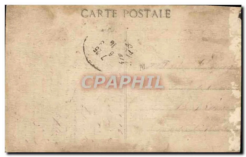 Cuirassé Danton — Cuirassé Français de 1er Rang en manœuvre de combat par grosse mer — éditeur non identifié - Rückseite