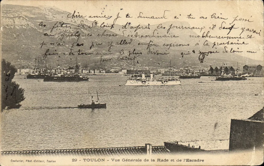 TOULON — Allgemeine Ansicht der Bucht und der Flotte — Couturiar, Fotograf, Verlag, Toulon - Vorderseite