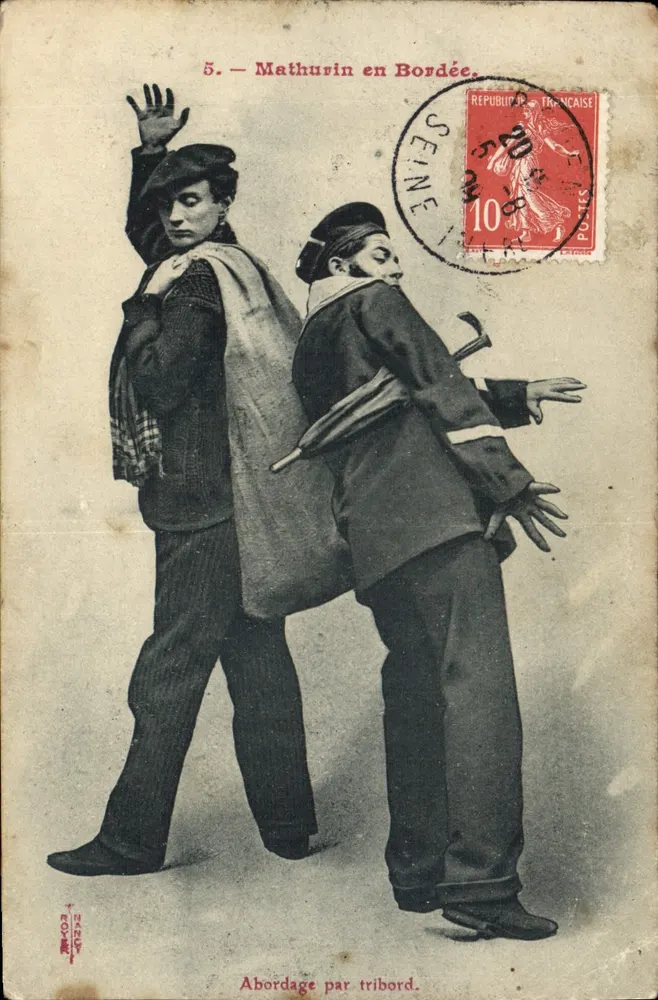 앤티크 엽서 Mathurin en Bordee Marin - 앞면