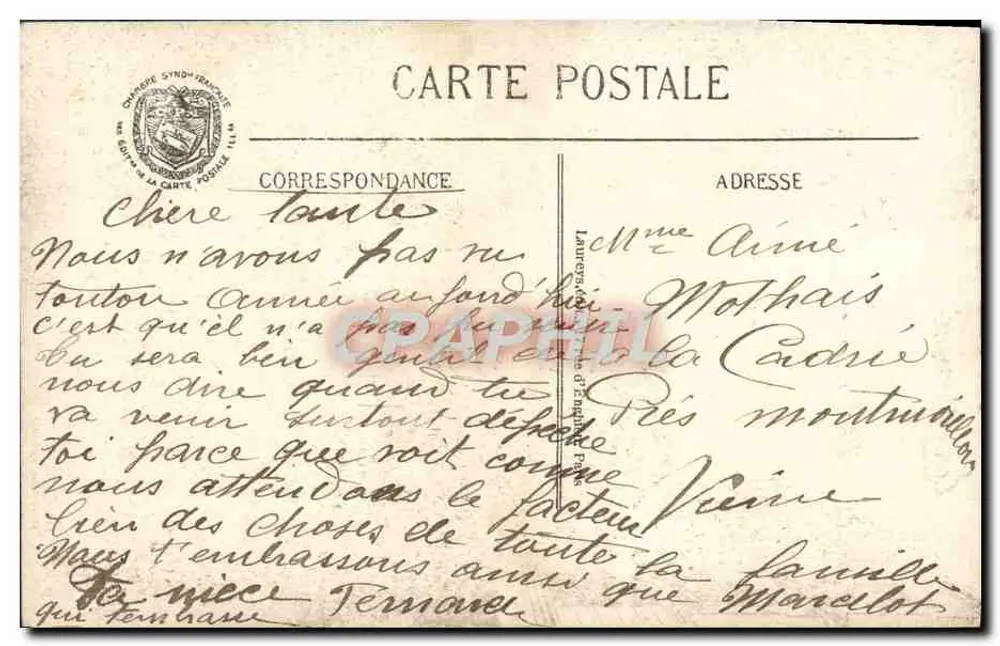 Auf den Postboten warten — Rue de la République, Paris — Visé & Paris, Nr. 860 - Rückseite