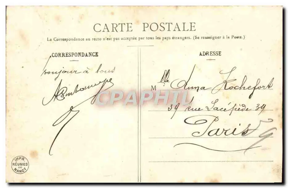 Mulher com flores — L'Églantine — Edição Bergaret - Verso