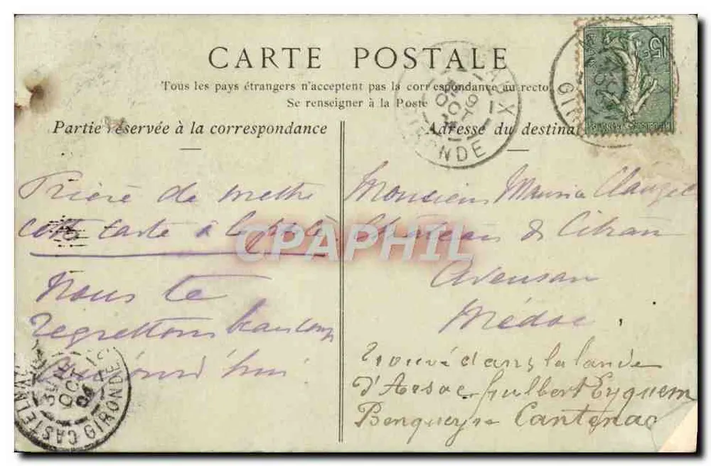 Cremaillère-Bahn des Mont Revard — Eine Schneise — Sammlung ND Phot - Rückseite