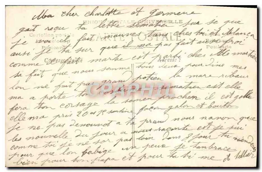 Menina com chapéu de fita rosa — Souvenir 3519-4 — Editor R. Souvenir - Verso