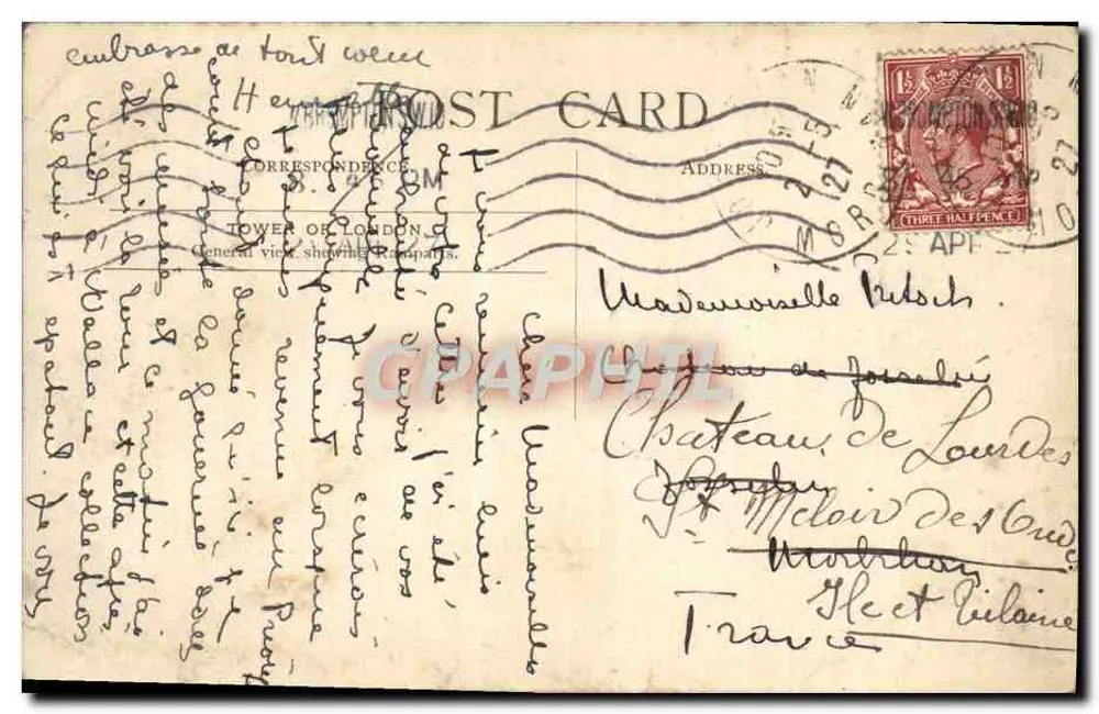 A Torre de Londres — vista geral — editor não identificado - Verso