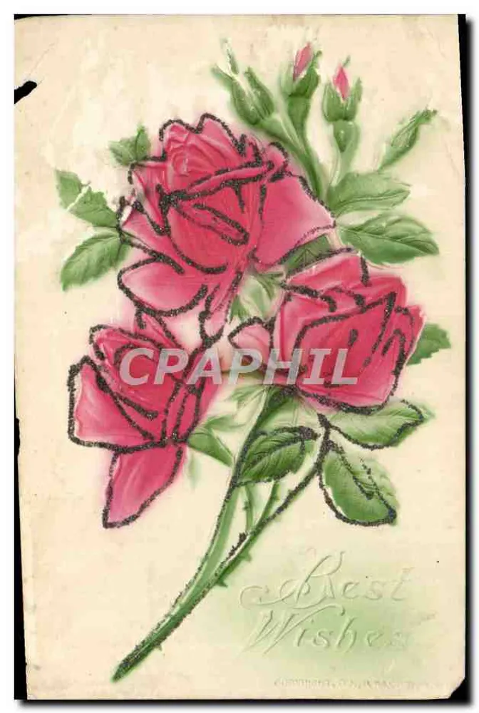 Bouquet de roses — illustration colorée — éditeur non visible - Frente