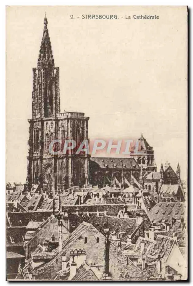 Estrasburgo - A Catedral — edição Ch. Benderet, n°9 - Frente