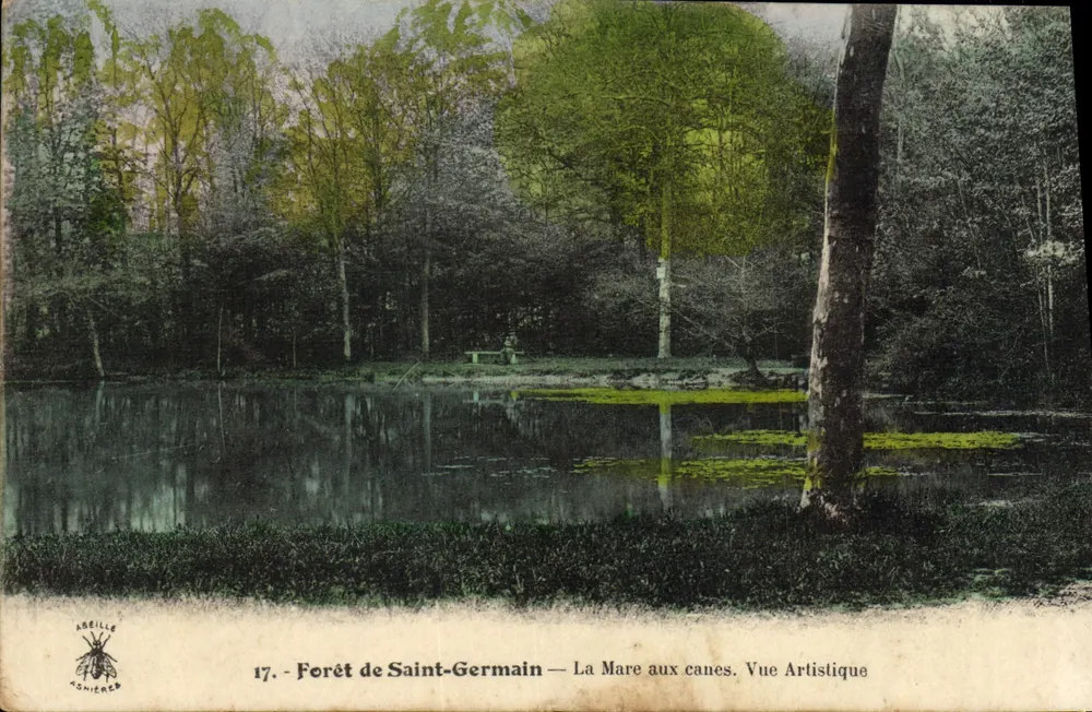 Forêt de Saint-Germain — La Mare aux canes. Künstlerische Ansicht — Abeille Asnières, n°17 - Vorderseite