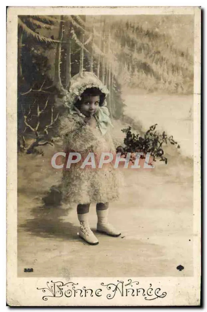 Menina em traje de inverno — Boa Ano — Editor anônimo, n° 362 - Frente