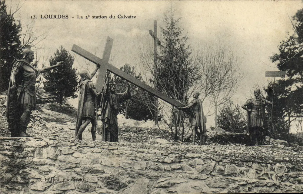 Lourdes - A 2ª estação do Calvário — G. Filippi, fot. édit. - Frente