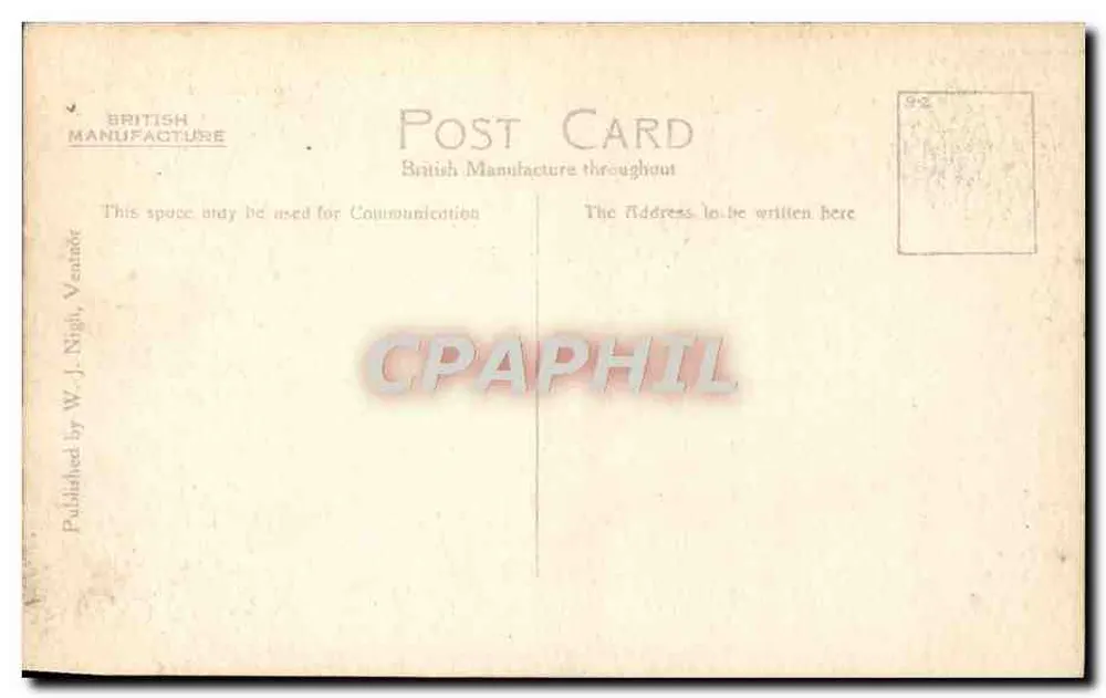 Luccombe Chine, J. of W. — Vista de falésias e trilha — Editor W. J. Nigh - Verso