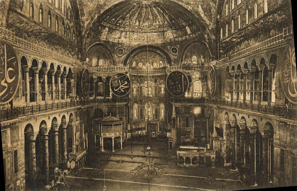 Constantinopel — Innenansicht der Hagia Sophia — E. F. Rochat, N° 1110 - Vorderseite