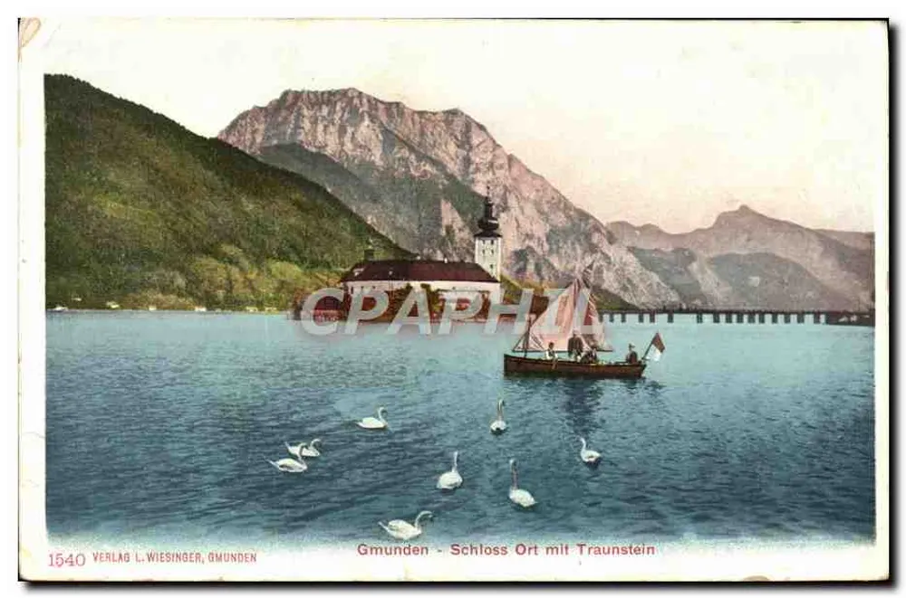 Gmunden - Schloss Ort mit Traunstein — Verlag L. Wiesinger, Gmunden, n° 1540 - Vorderseite