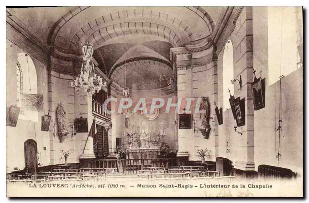 La Louvesc (Ardèche), H. 1050 m. — Maison Saint-Régis — Das Innere der Kapelle - Vorderseite