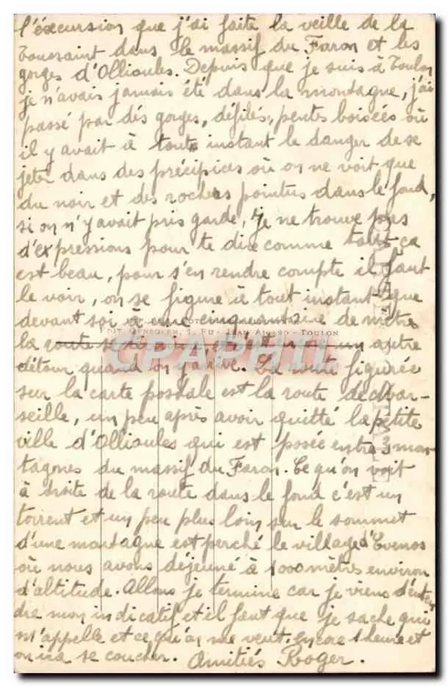 Ollioules — Die Schluchten — Umgebung von Toulon — Côte d'Azur - Rückseite