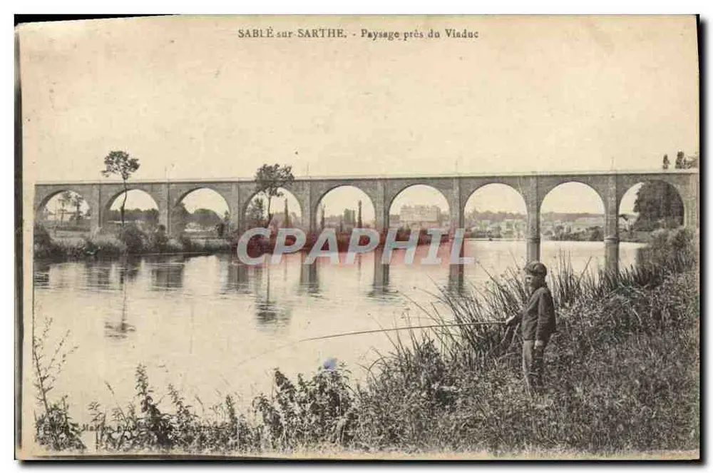 SABLÉ-sur-SARTHE — Landschaft in der Nähe des Viadukts — Verlag H. Malon, n° 10 - Vorderseite