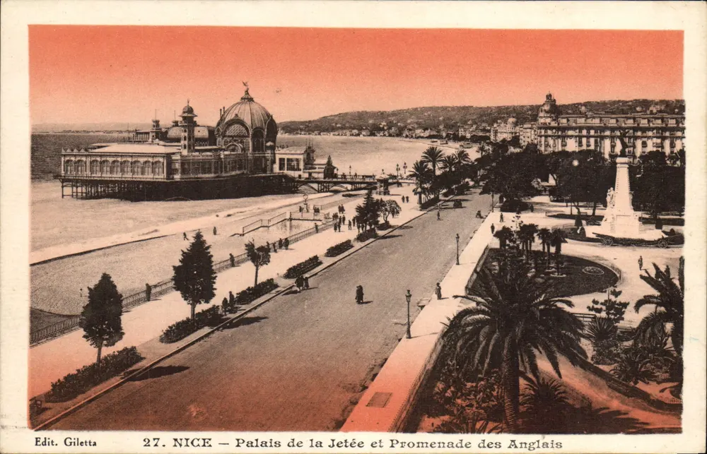 NICE — Palast der Mole und Promenade des Anglais — Verlag Giletta n°27 - Vorderseite