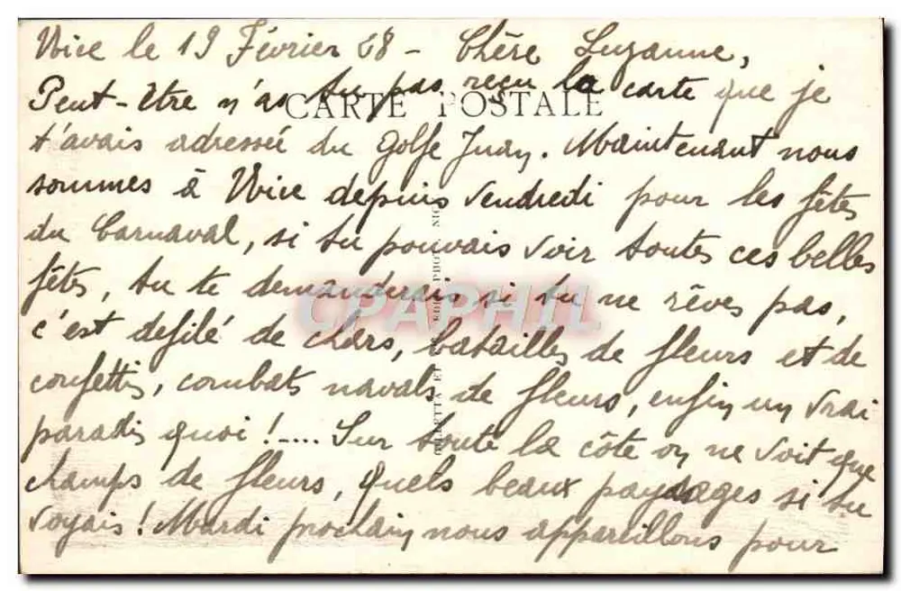 NICE — Palast der Mole und Promenade des Anglais — Verlag Giletta n°27 - Rückseite