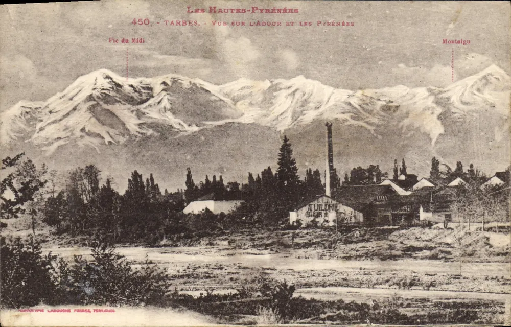 Tarbes - Ansicht des Adour und der Pyrenäen — Verlag Labouche Frères, Pau - Vorderseite