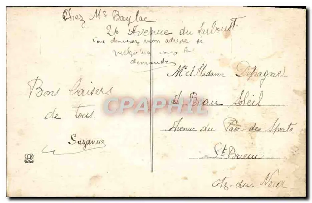 Tarbes - Ansicht des Adour und der Pyrenäen — Verlag Labouche Frères, Pau - Rückseite