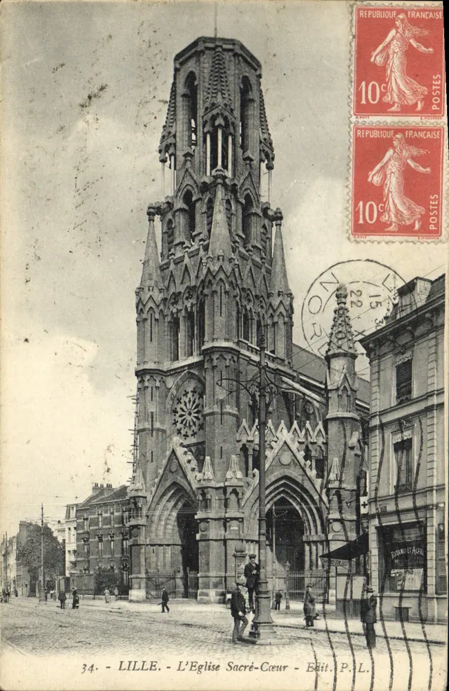 Lille — A Igreja do Sagrado Coração — Ed. P.L. - Frente